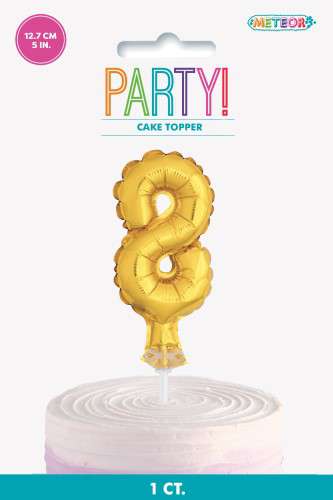 Mini Gold Foil Cake Topper Balloon - 8 - Click Image to Close